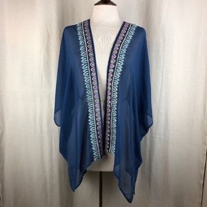 Lorimer Sheer Embroidered Wrap OS